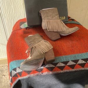 Taupe sued ladies booties. Great condition